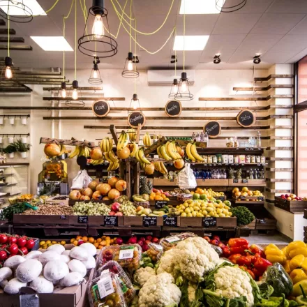 Rekonstrukce prodejny bio farma finální vzhled ovoce